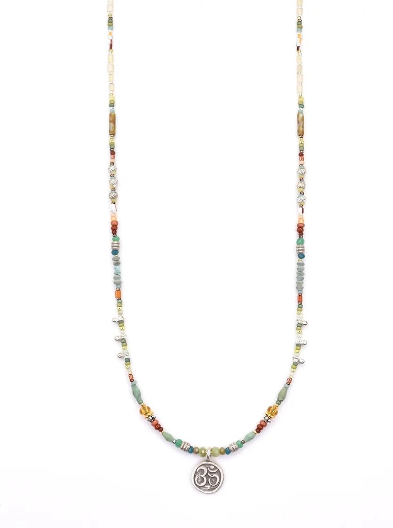 Sterling Silver Necklace with Turquoise and Vintage Glass Beads from Chipita at Pinch in Northampton, MA