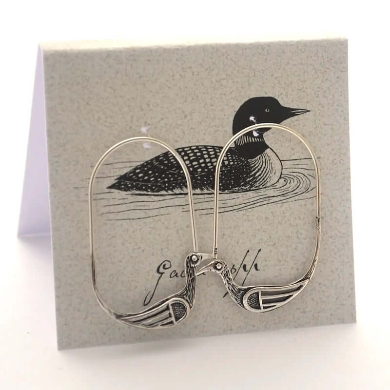 Loon Earrings in Sterling Silver at PINCH