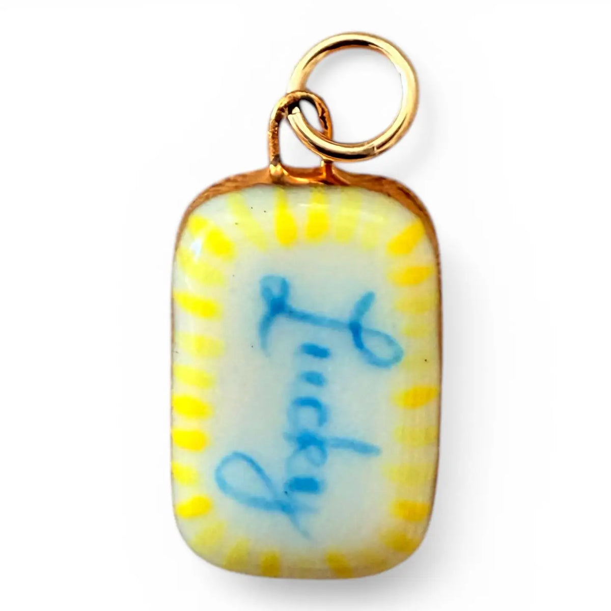 Lucky Yellow Rectangle Charm