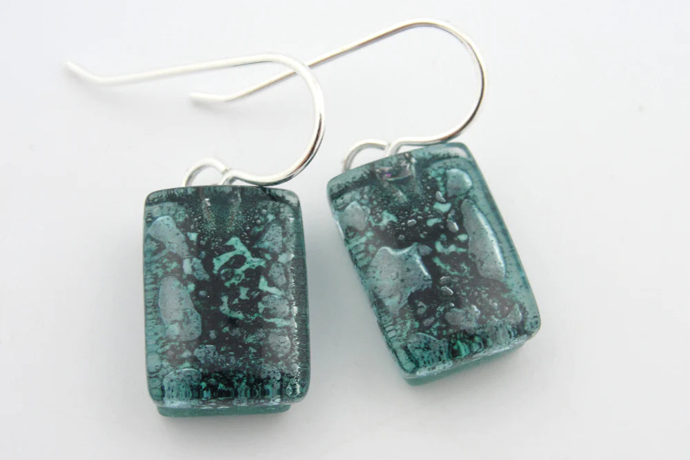 Turquoise Green Drop Earrings from Momo Glassworks at Pinch in Northampton, MA