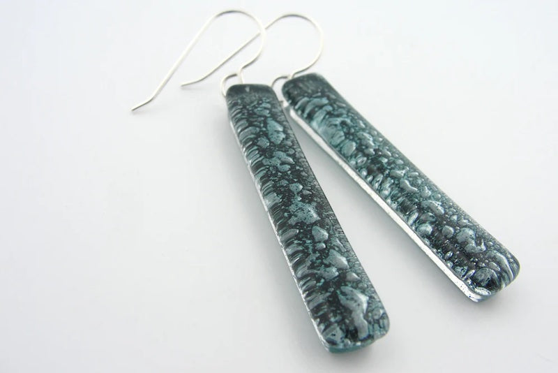 Turquoise Liquid Bar Earrings from Momo Glassworks at Pinch in Northampton, MA