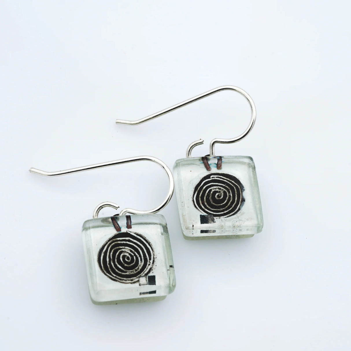Mesmer Inkblot Square Earrings from Momo Glassworks at Pinch in Northampton, MA