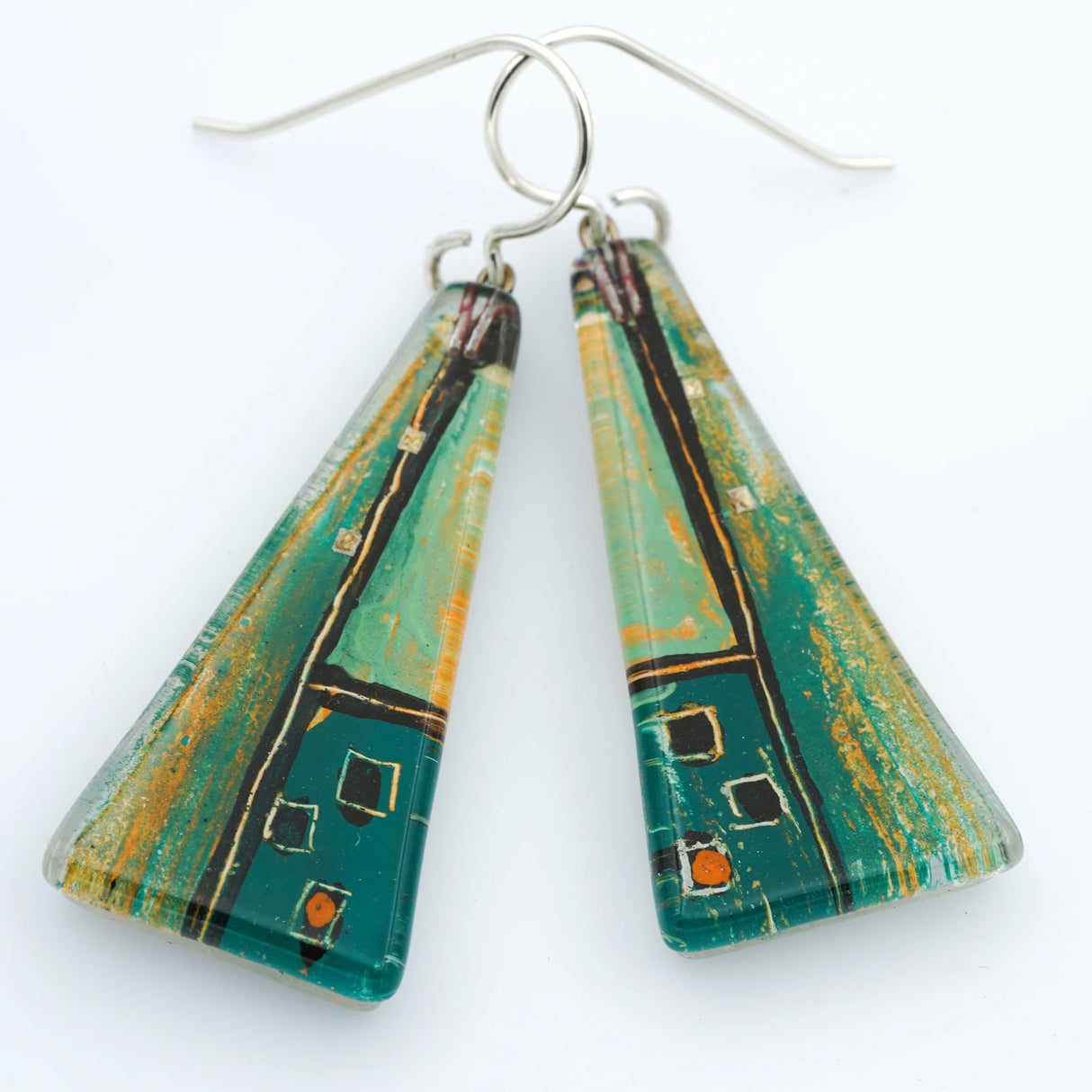 Grunhaus Large Triangle Earrings from Momo Glassworks at Pinch in Northampton, MA