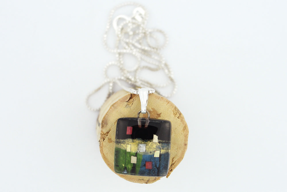 Black Golden Phase Charm Necklace at PINCH