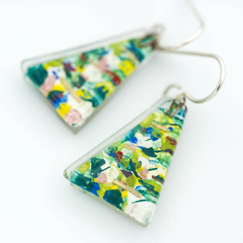 Nenuphar Medium Triangle Earrings from Momo Glassworks at Pinch in Northampton, MA