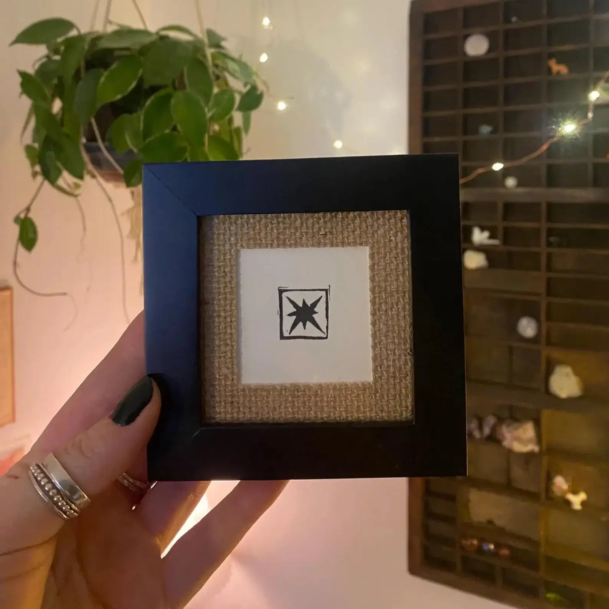 2x2 Black Burlap Frame from Kellie Rainville at Pinch in Northampton, MA