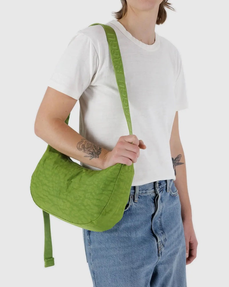 Medium Nylon Crescent Bag in Green Juice from Baggu at Pinch in Northampton, MA