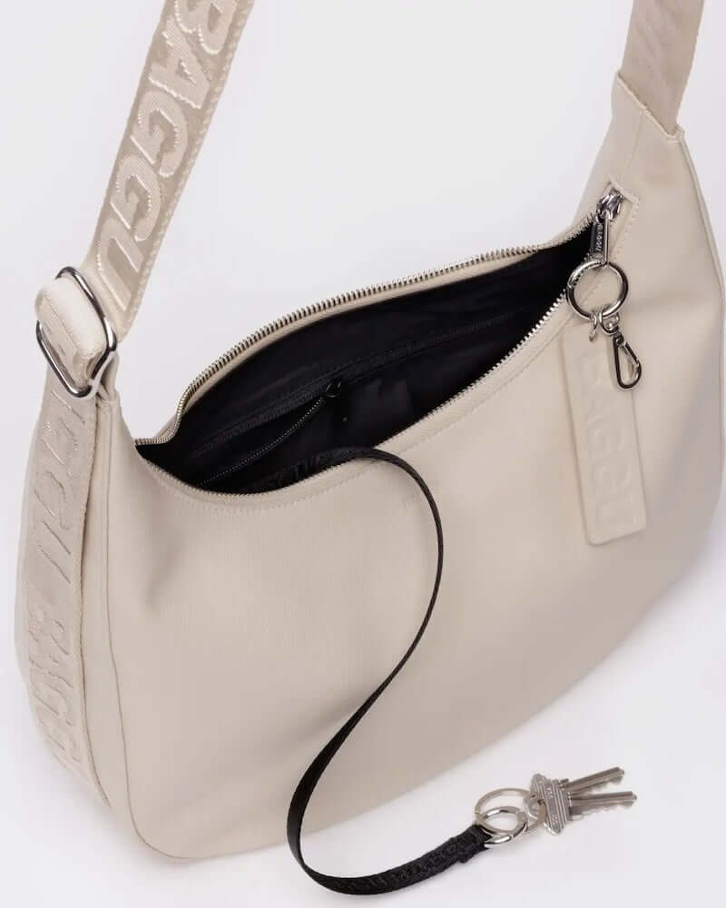 Medium Crescent Stone Leather Bag at PINCH