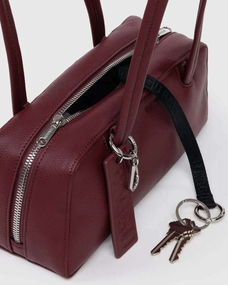 Mahogany Recycled Leather Bowler Bag from Baggu at Pinch in Northampton, MA