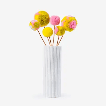 Yellow & Pink Pom Flower Bouquet