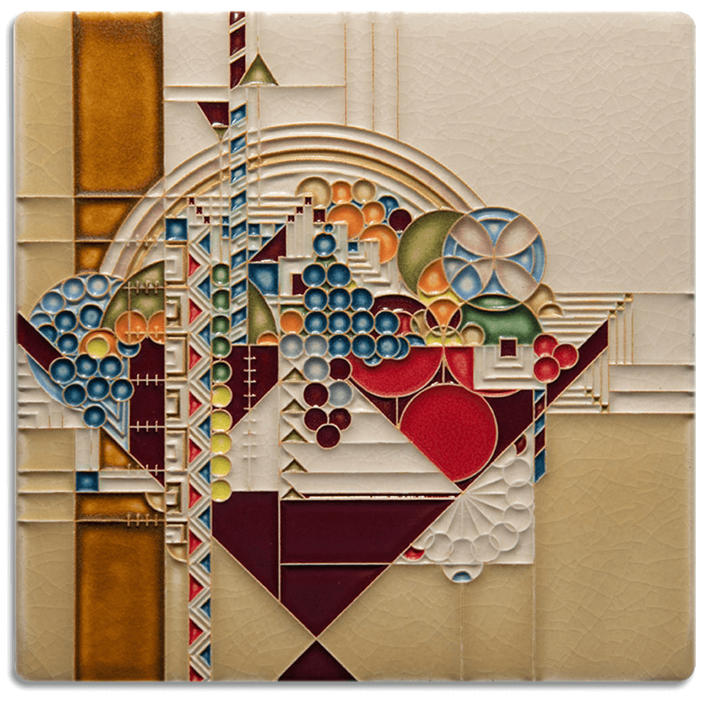 Tile 8x8 May Basket Cream from Motawi Tileworks at Pinch in Northampton, MA