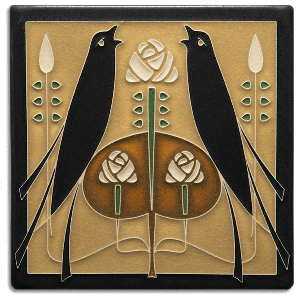 8x8 Songbirds Tile Golden from Motawi Tileworks at Pinch in Northampton, MA