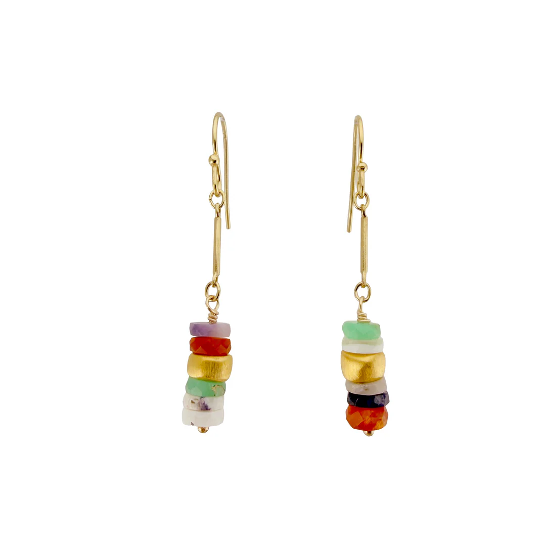 Stacked Opal Earrings in Gold Vermeil