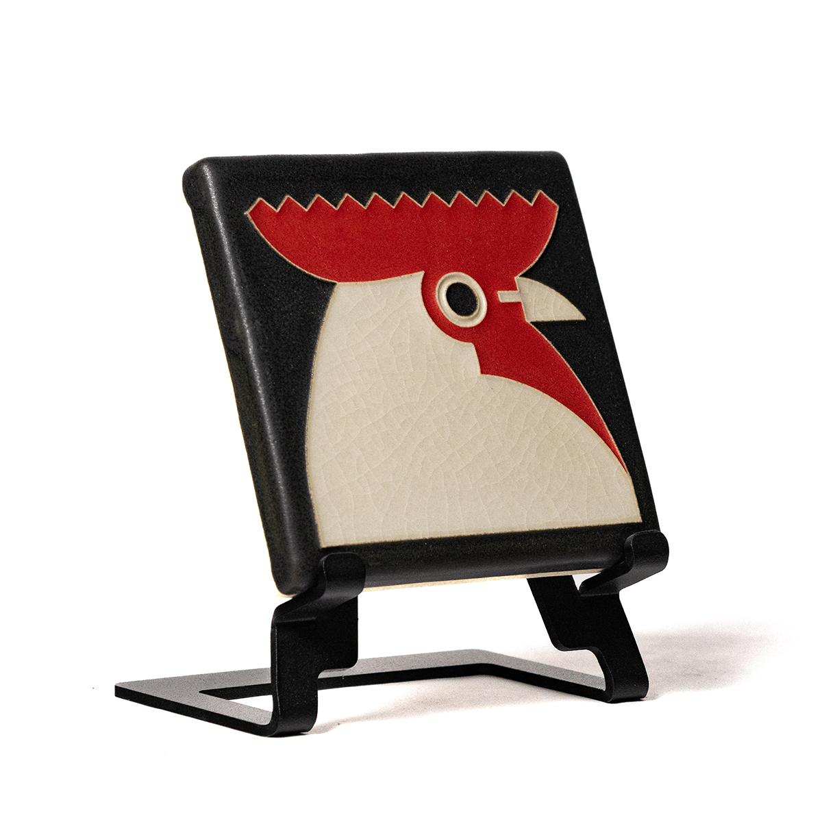 4x4 Rooster Tile in Black from Motawi Tileworks at Pinch in Northampton, MA