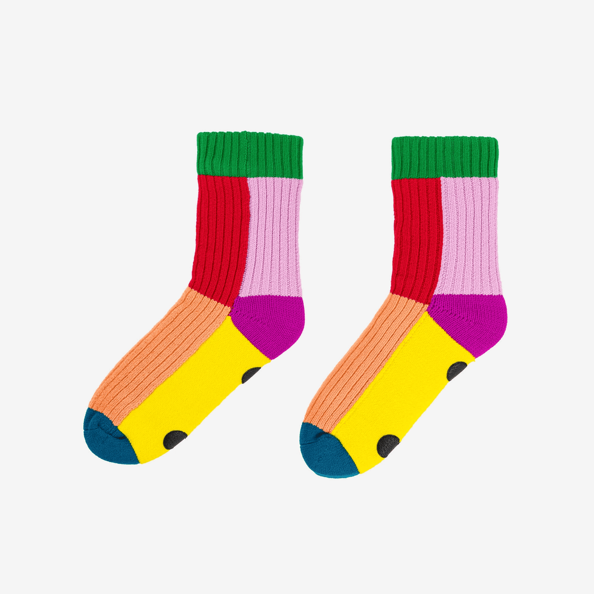 Kaleidoscope House Socks Peach Red S/M