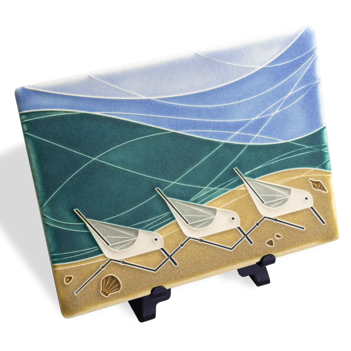 6x8 Beach Birds Sand Tile from Motawi Tileworks at Pinch in Northampton, MA