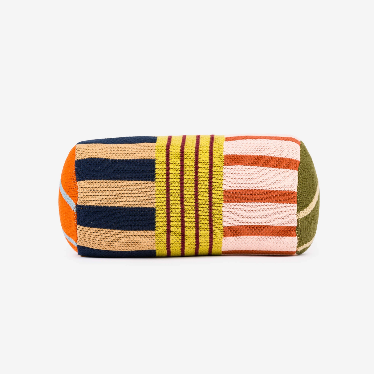 Patchwork Stripe Bolster Pillow in Desert