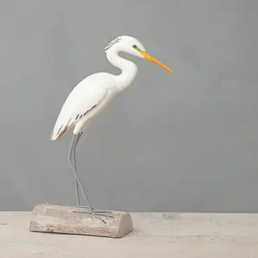 Wooden Egret - Medium 14" from Aviologie at Pinch in Northampton, MA