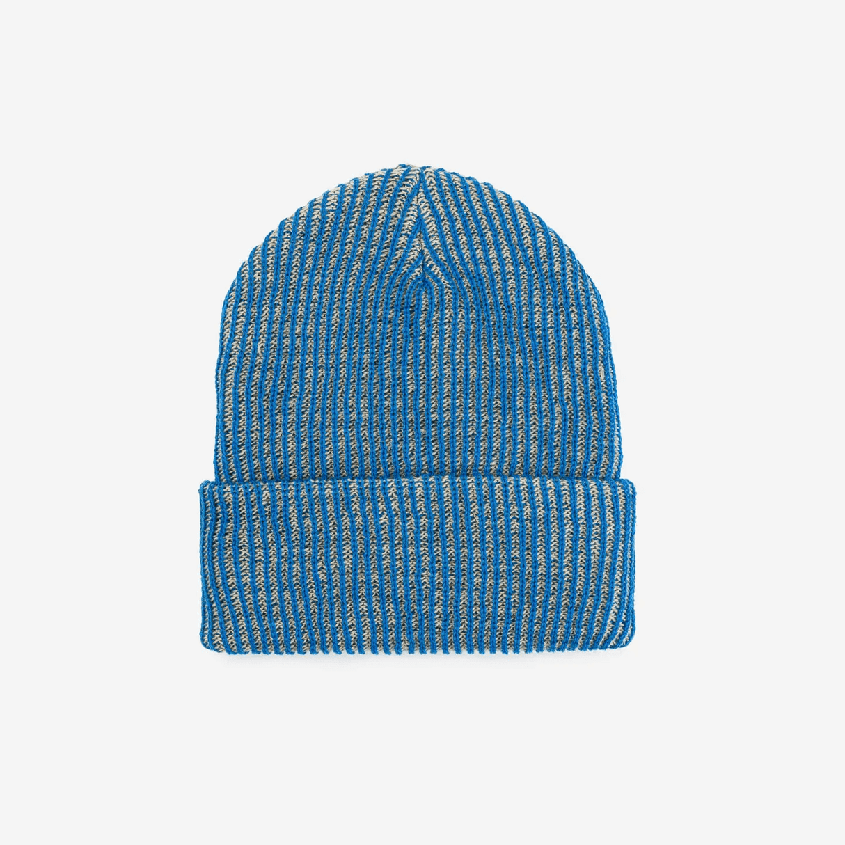 Simple Rib Knit Beanie in Cobalt Sand