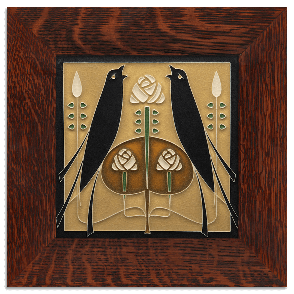 8x8 Songbirds Tile Golden from Motawi Tileworks at Pinch in Northampton, MA