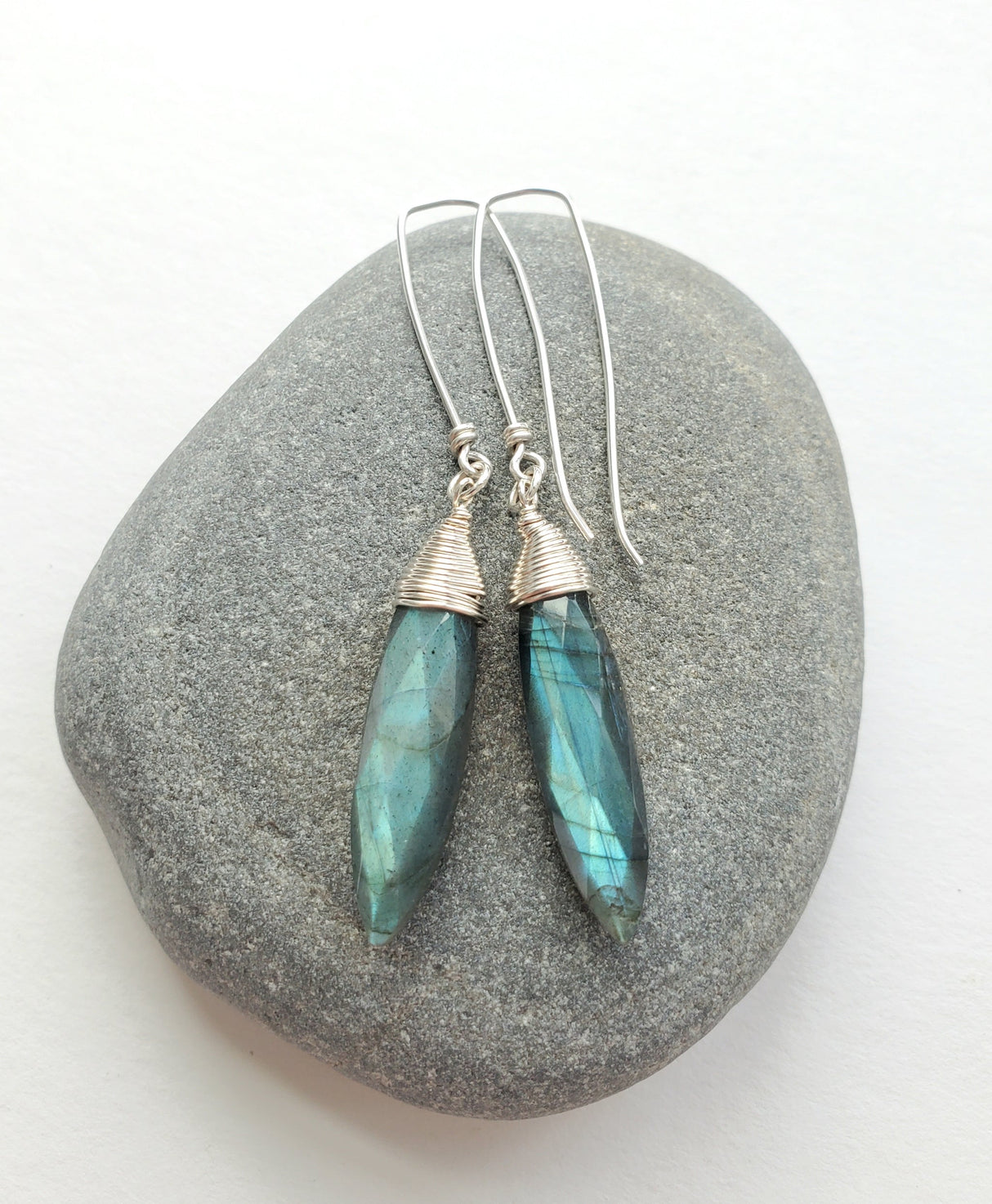 Marquee Earrings with Labradorite from Mary Risley at Pinch in Northampton, MA