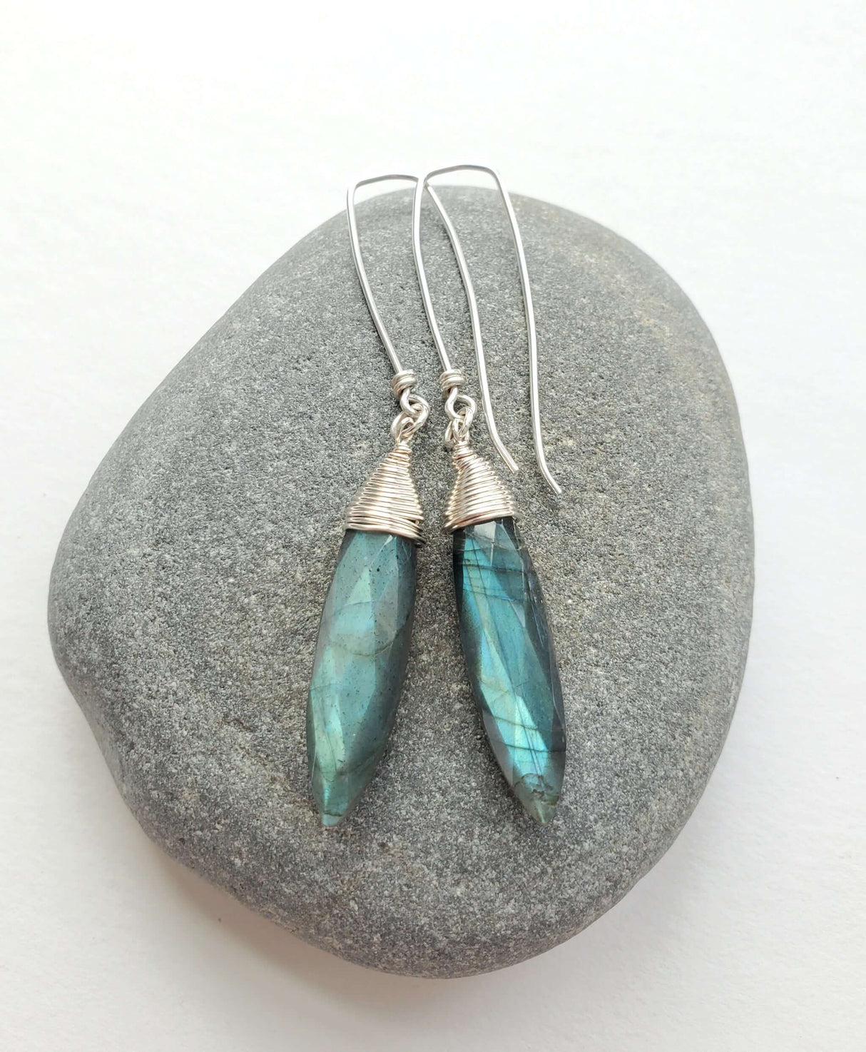 Marquee Earrings with Labradorite at PINCH