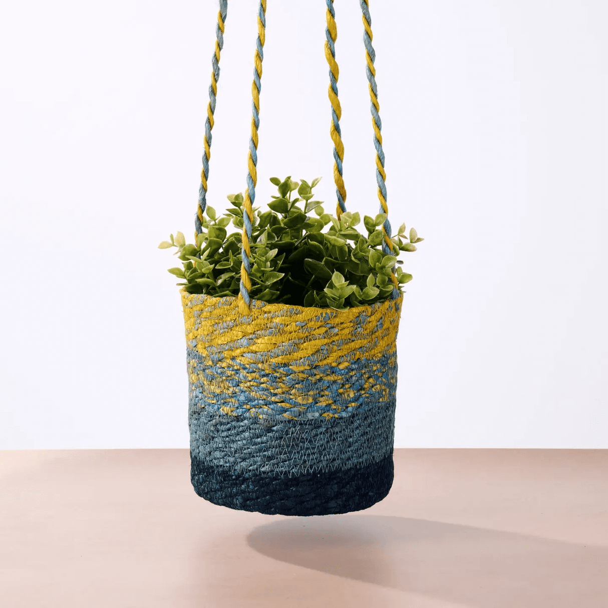 Buna Jute Plant Hanger in Blue from Ten Thousand Villages at Pinch in Northampton, MA