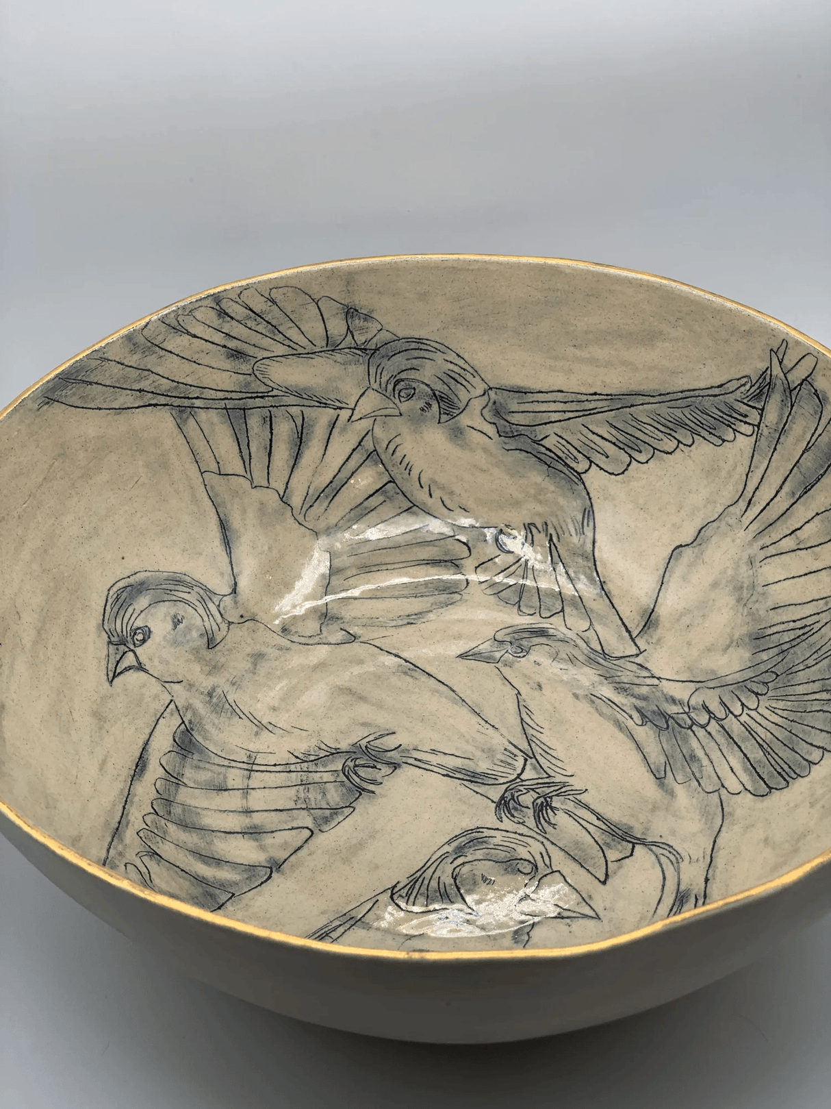 Extra Large Bowl "Within the Flight of Bird Songs"