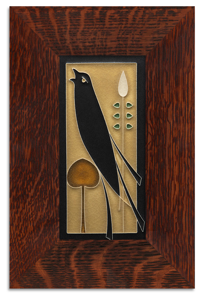 4x8 Songbird Facing Left Tile Golden from Motawi Tileworks at Pinch in Northampton, MA