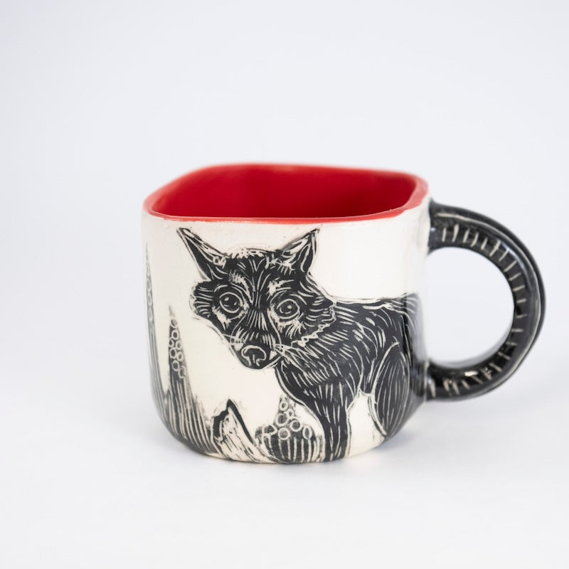Square Mug "Fox in Tall Grass"