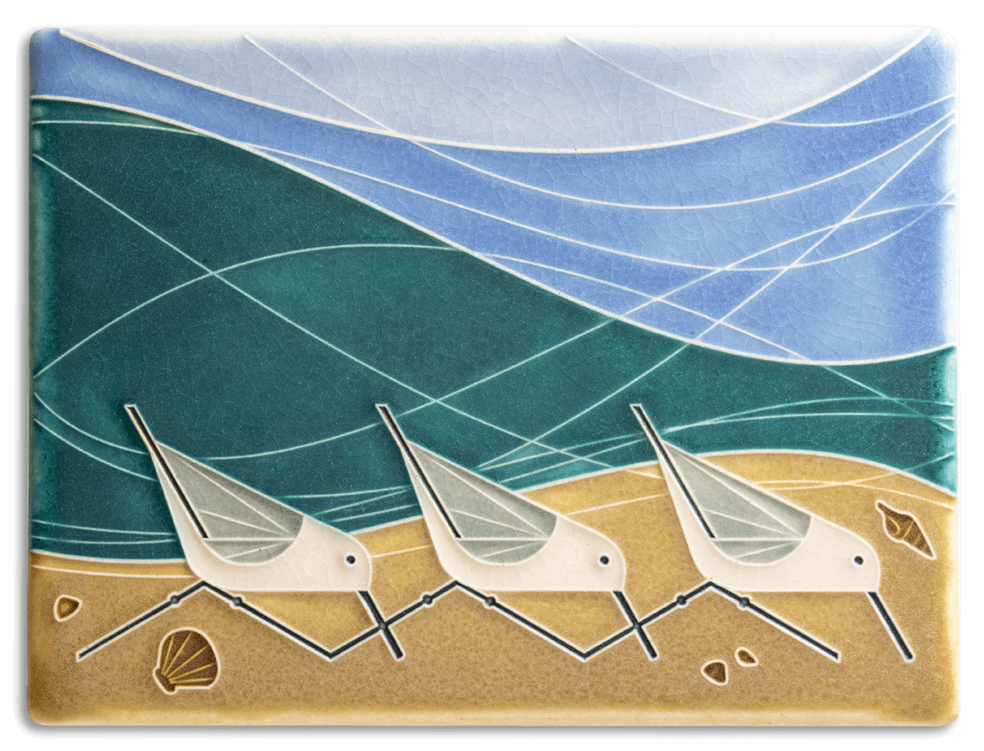 6x8 Beach Birds Sand Tile at PINCH