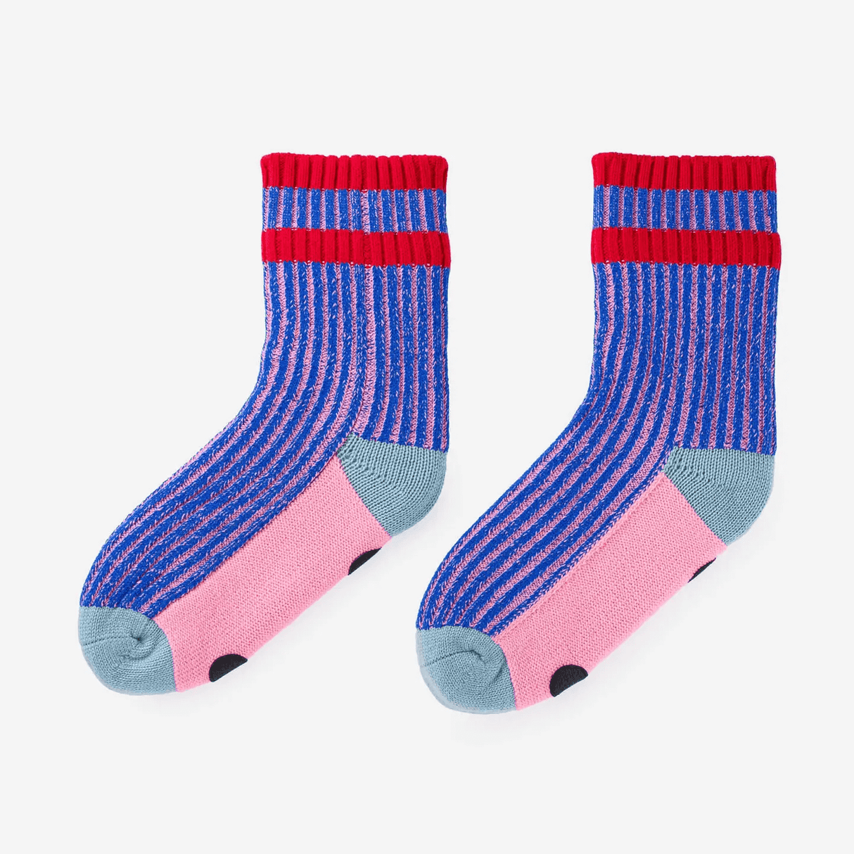 House Socks Gym Vibes in Cobalt & Pink L/XL