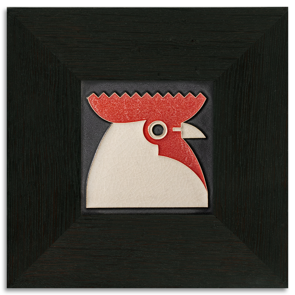 4x4 Rooster Tile in Black from Motawi Tileworks at Pinch in Northampton, MA
