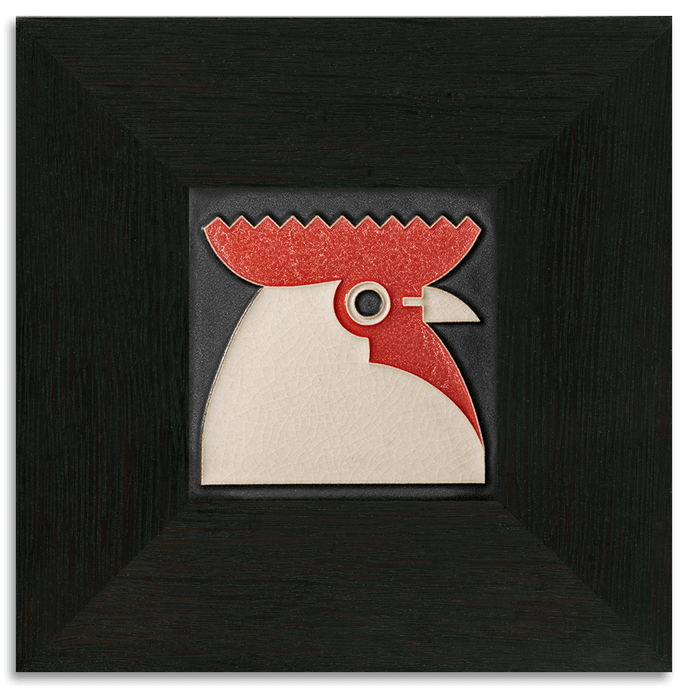 4x4 Rooster Tile in Black from Motawi Tileworks at Pinch in Northampton, MA