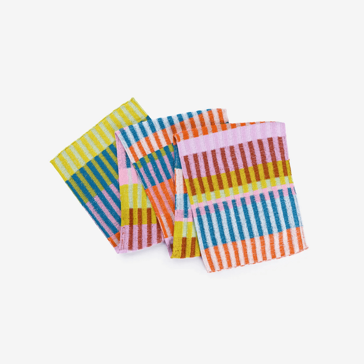 Mosaic Stripe Scarf in Rust & Lilac