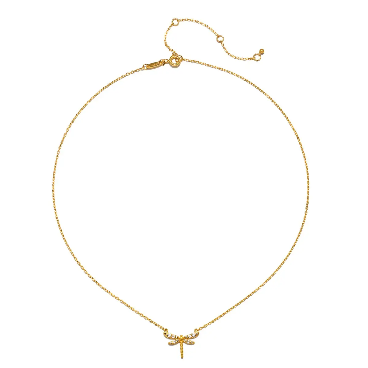 Transforming Spirit White Topaz Dragonfly Necklace in 16"