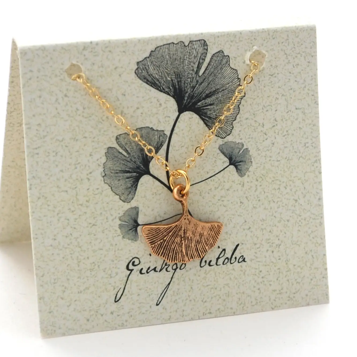 Ginkgo Leaf Necklace in 14k Gold Plate from semaki & bird at Pinch in Northampton, MA
