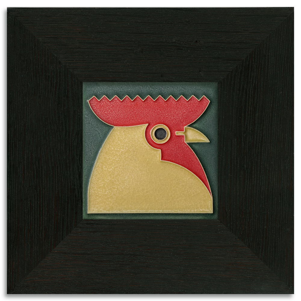 4x4 Rooster Tile in Green from Motawi Tileworks at Pinch in Northampton, MA