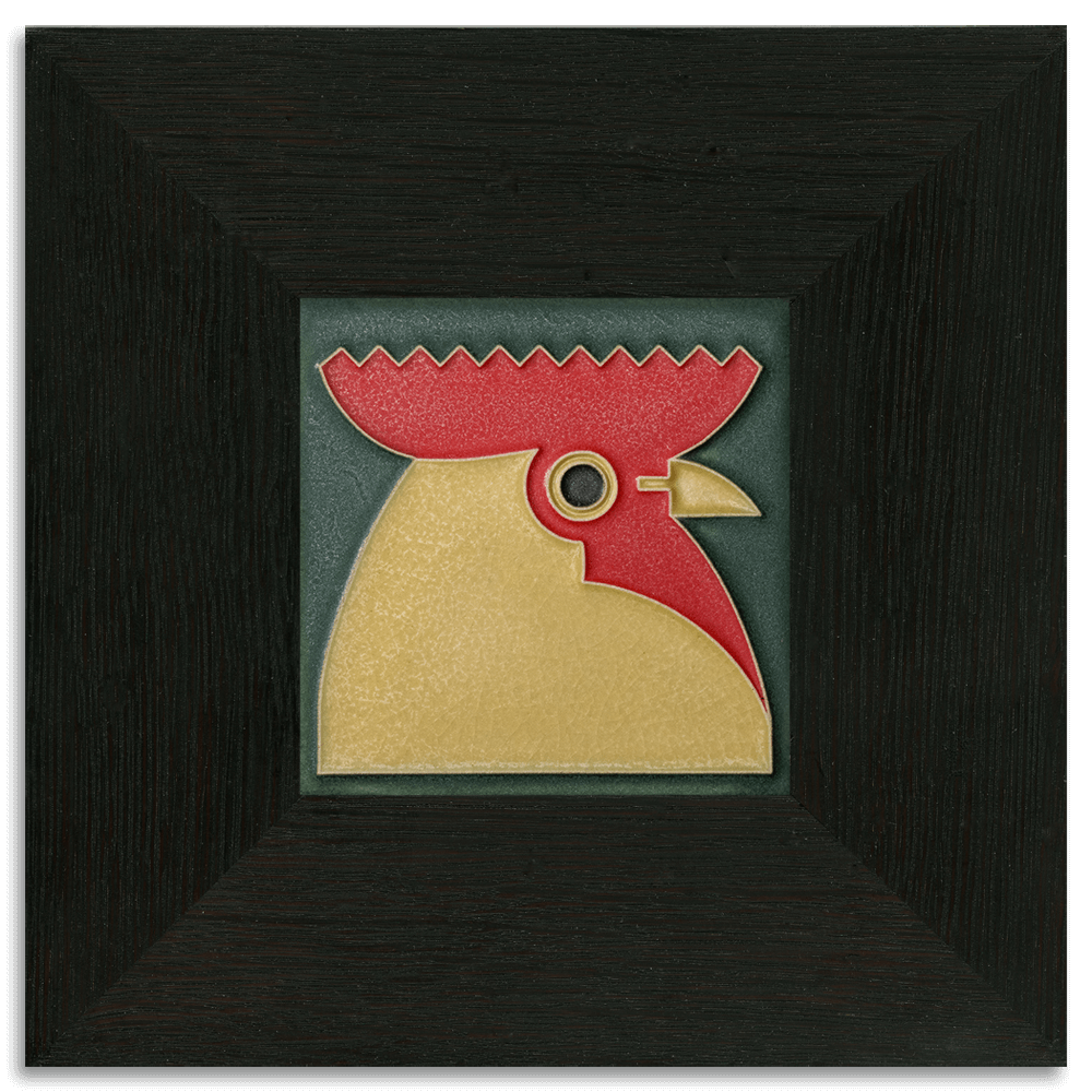 4x4 Rooster Tile in Green from Motawi Tileworks at Pinch in Northampton, MA