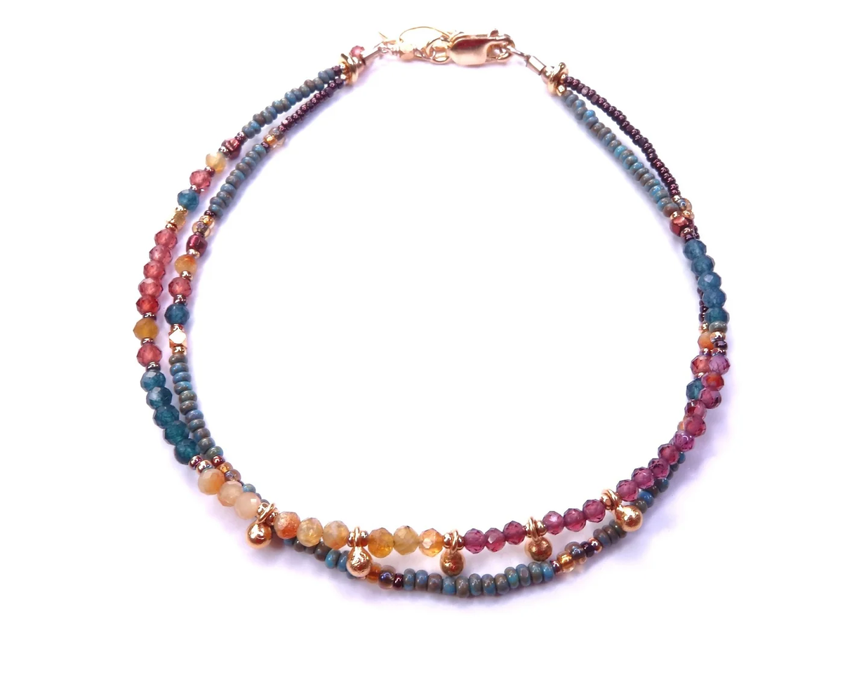 Garnet, Apatite & Yellow Jade Bracelet with 24K Gold Vermeil from Chipita at Pinch in Northampton, MA