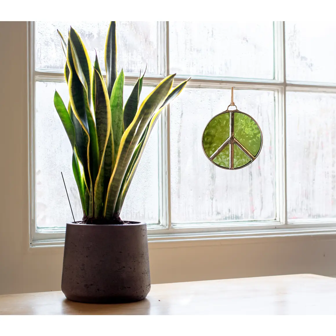 Glass Peace Sign Suncatcher in Treehugger from Samara Designs Studio at Pinch in Northampton, MA