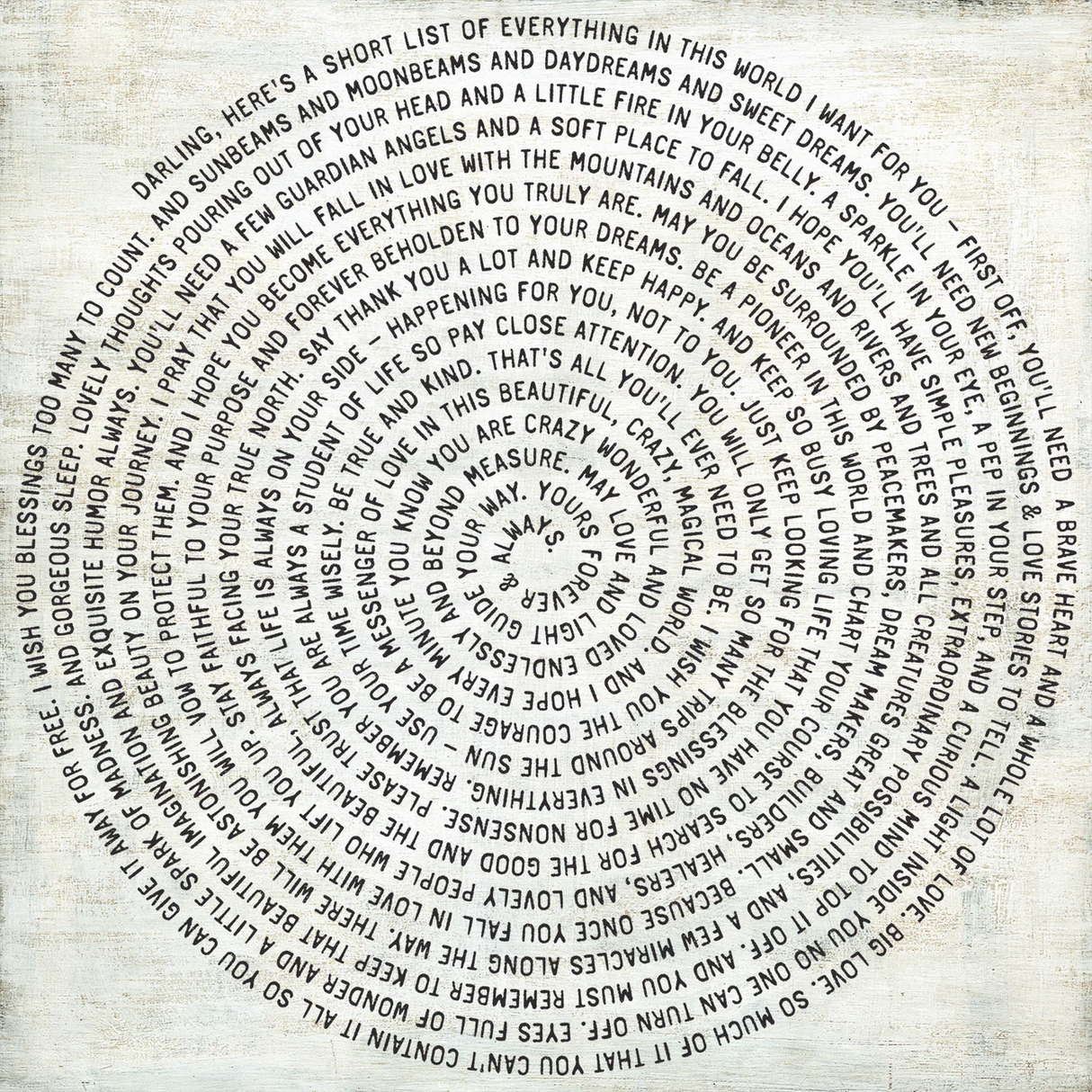 "Darling, Here's a Short List..." Art Print in Black Font from Sugarboo Designs at Pinch in Northampton, MA