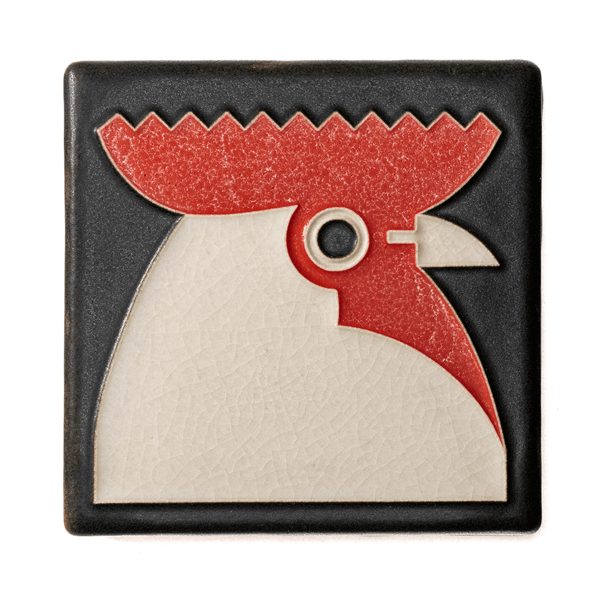 4x4 Rooster Tile in Black from Motawi Tileworks at Pinch in Northampton, MA