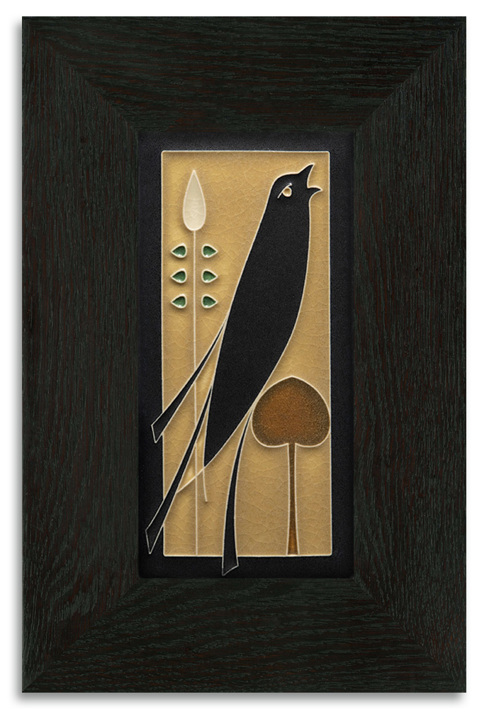 4x8 Songbird Facing Right Tile Golden from Motawi Tileworks at Pinch in Northampton, MA