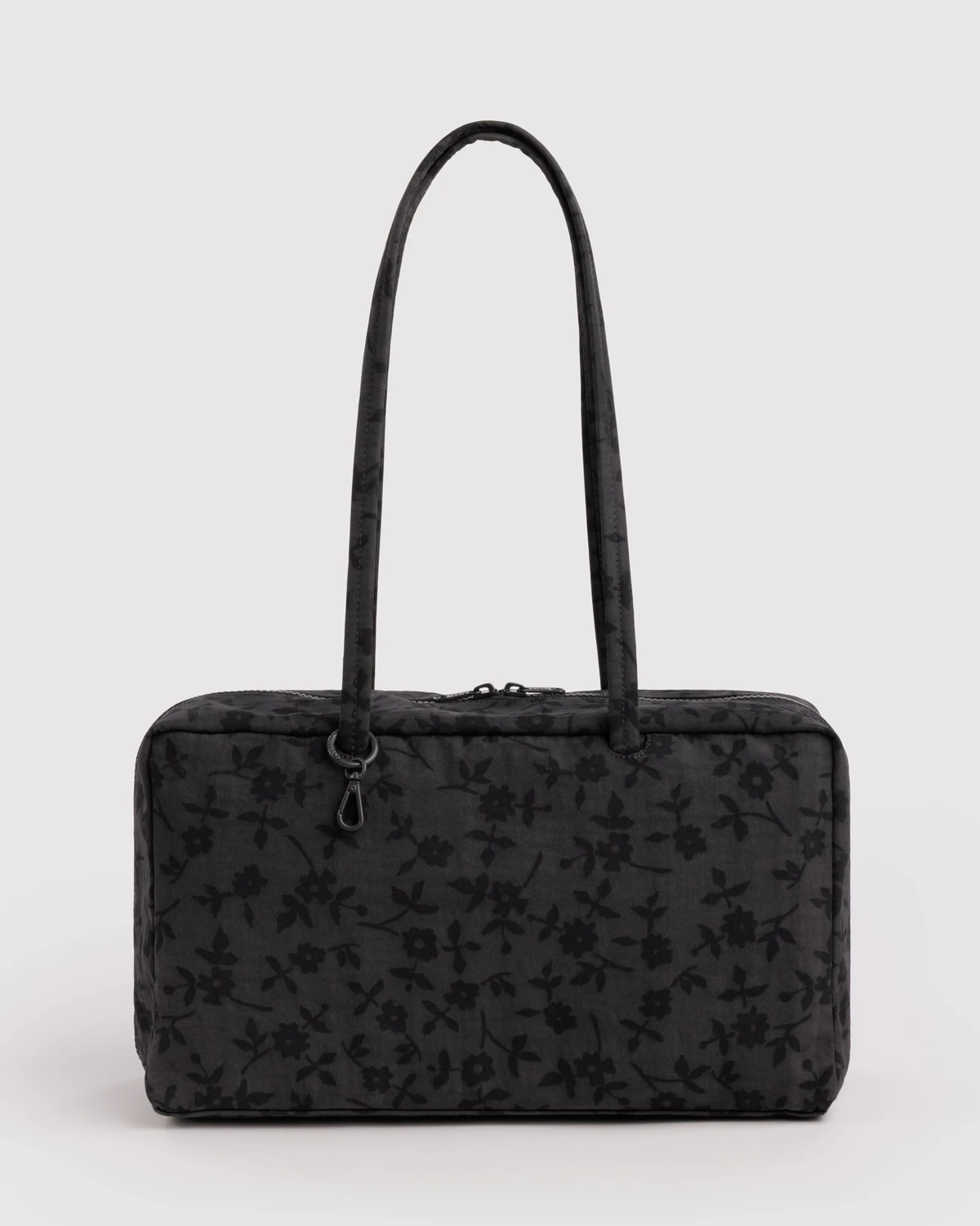 Medium Nylon Bowler Bag in Charcoal Ditsy Floral