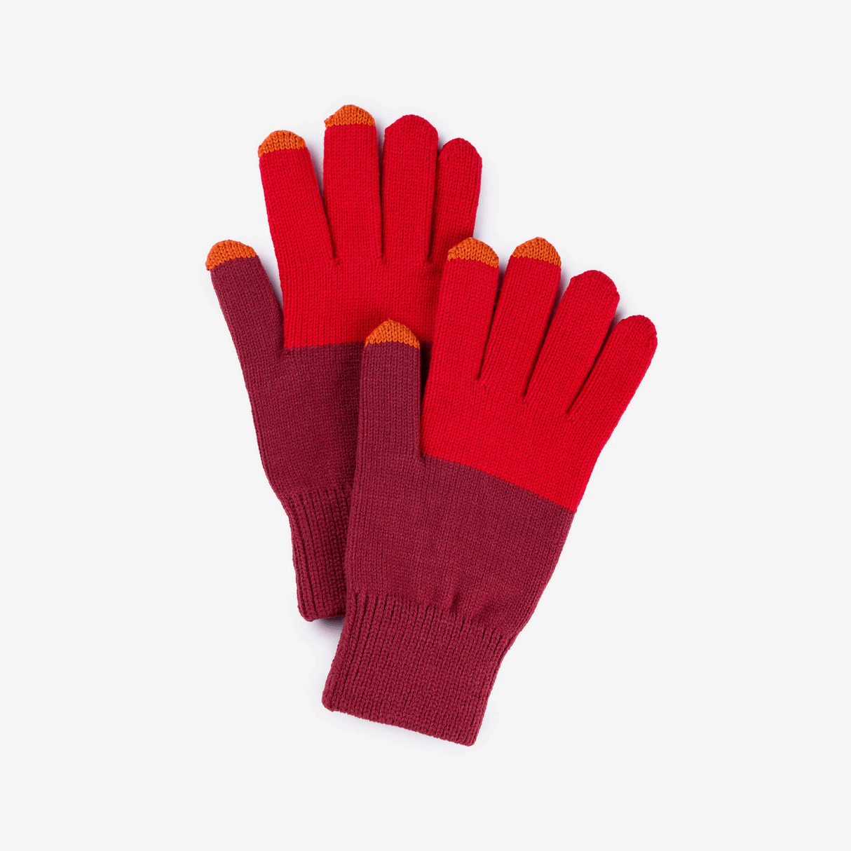 Colorblok Knit Touchscreen Gloves Ruby Red at PINCH