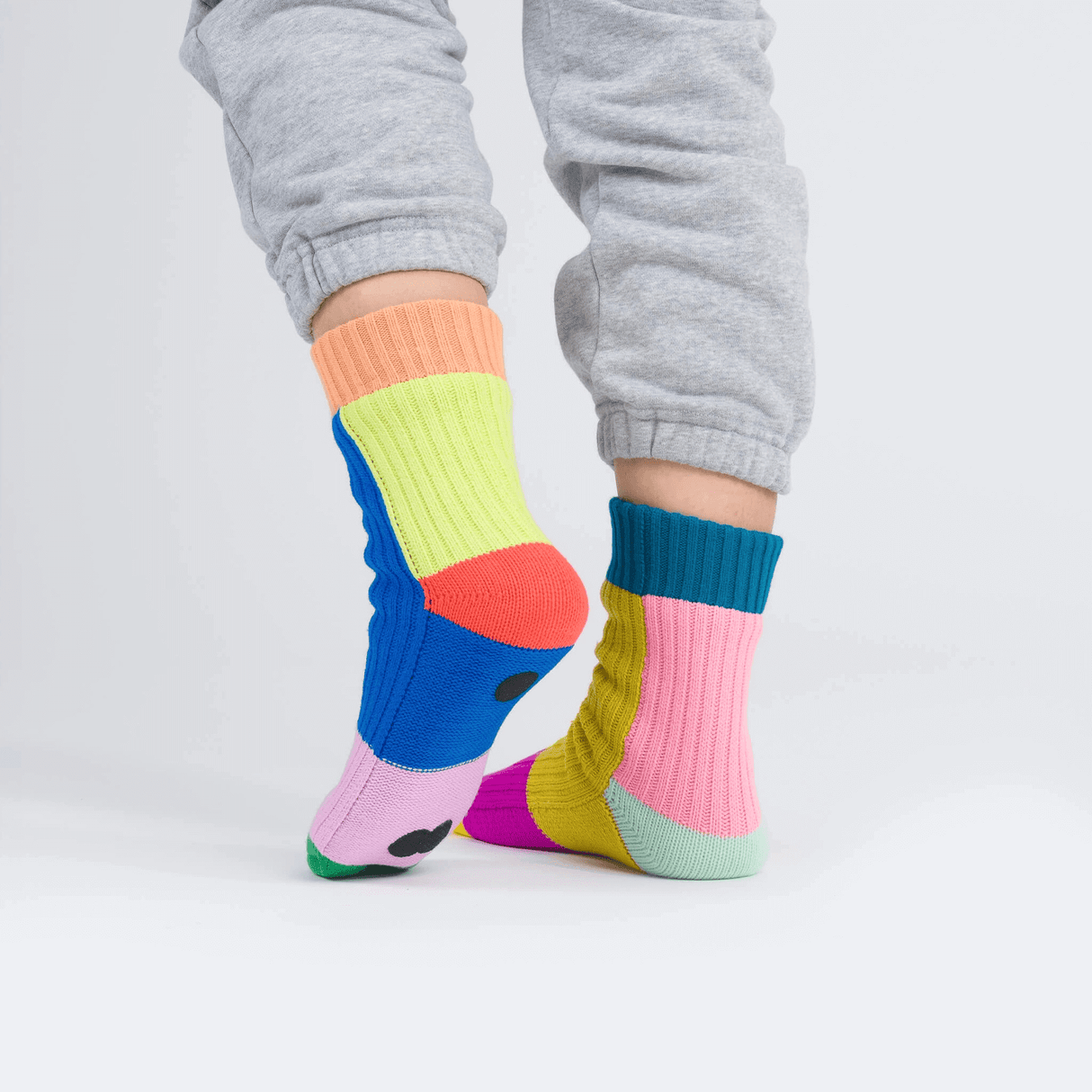 Mismatch House Socks S/M in Rainbow at PINCH