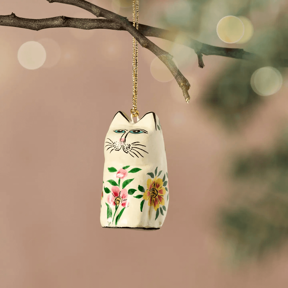 Junipar Paper Mache Cat Ornament from Ten Thousand Villages at Pinch in Northampton, MA