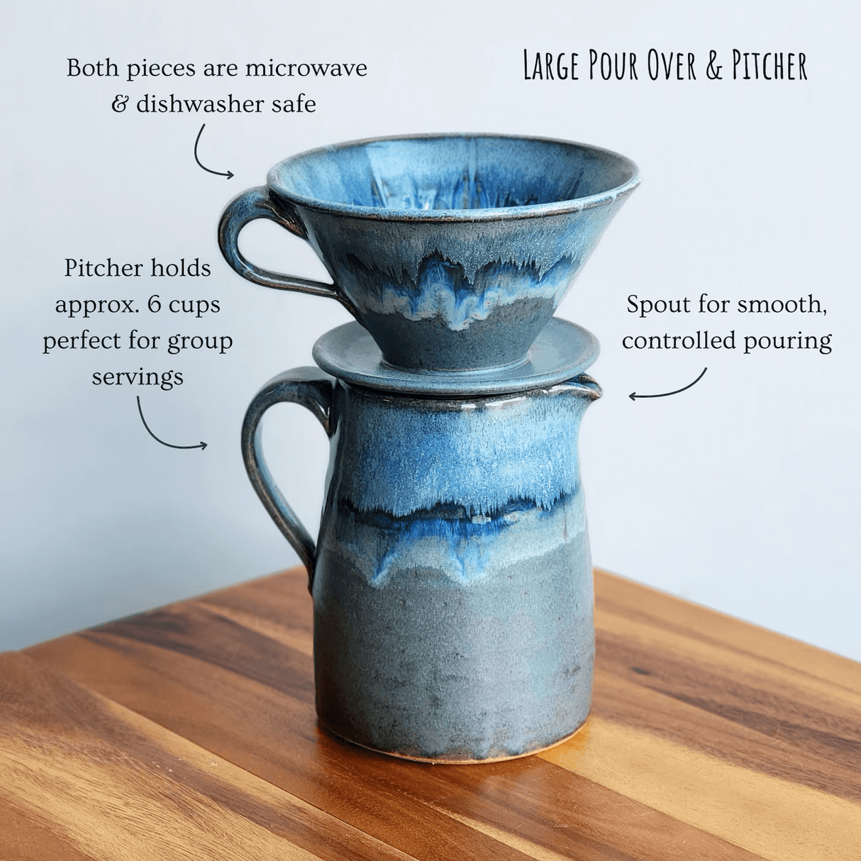 Pourover & Pitcher Set in Lakeshore Grey from Dock 6 Pottery at Pinch in Northampton, MA