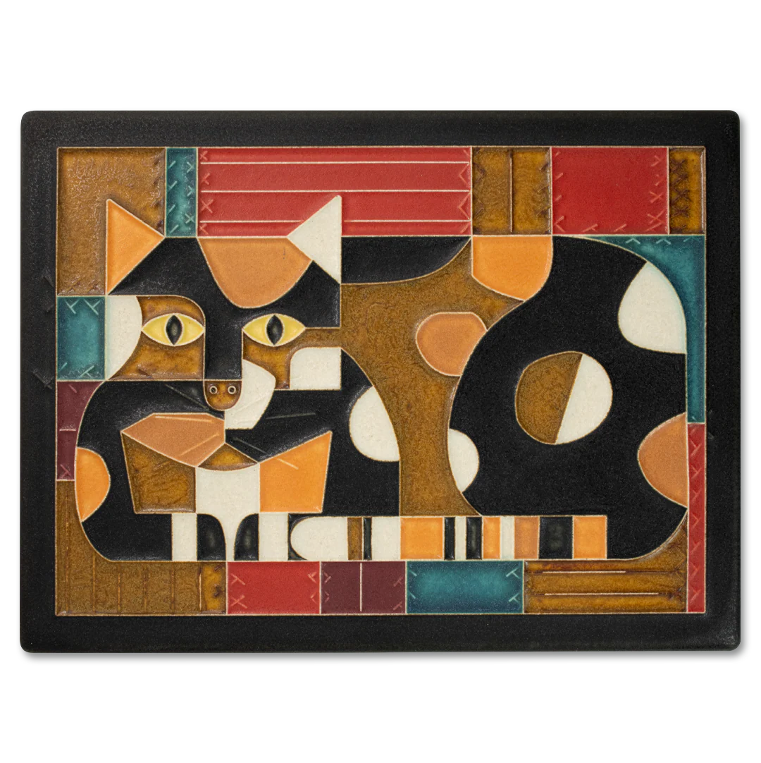 6x8 Crazy Quilt Cat Tile